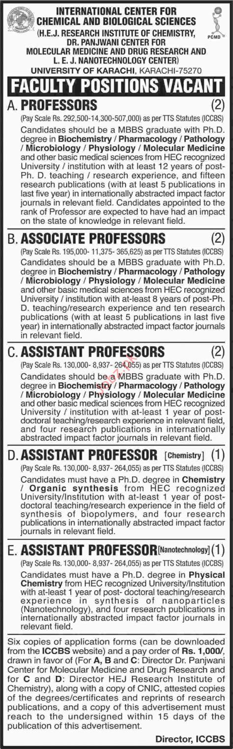 Professors For University Of Karachi Uok 2024 Job Advertisement Pakistan