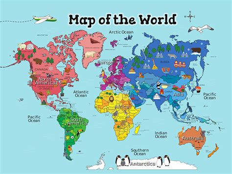 Buy World for Kids (18x24 World Laminated) Ideal World for Kids - Home