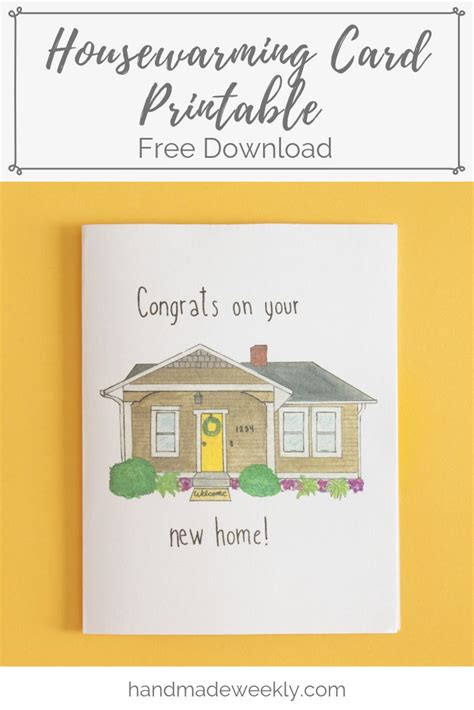 Housewarming Card - Free Download - Handmade Weekly | Housewarming card ...