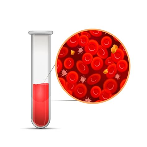 Premium Vector Glossy Medical Test Tube With Red Blood Composition