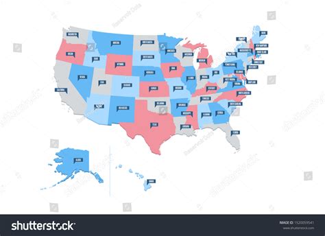 United States America Usa Regions Map Stock Vector (Royalty Free ...