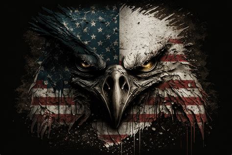 Bald Eagle American Flag Canvas Art - Etsy