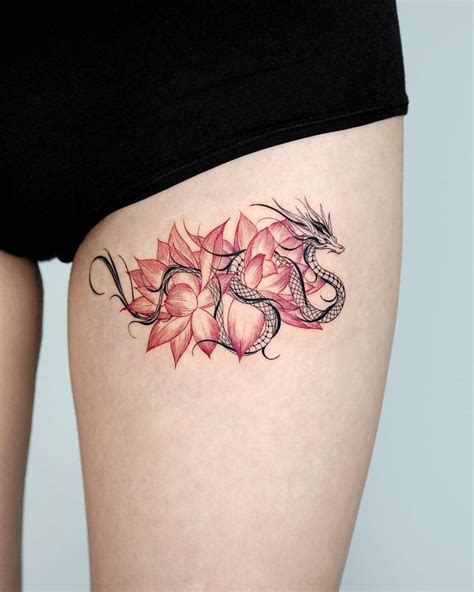 Dragon And Lotus Tattoo Tattoo Ideas And Inspiration Biumtattoo Sleeve Tattoos For Women