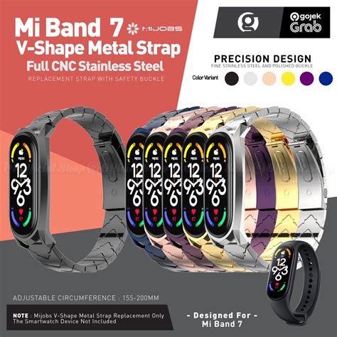 Jual MIJOBS METAL V SHAPE Stainless Steel Strap For Xiaomi Mi Band 7