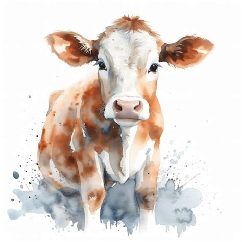 Premium Photo | Watercolor painting of a cow