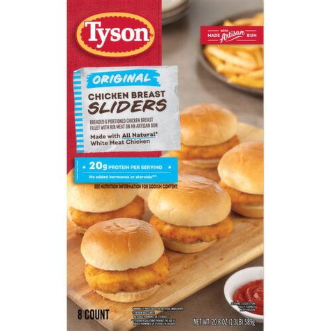 Tyson Original Chicken Breast Sliders 20 8 Oz 8 Count Frozen