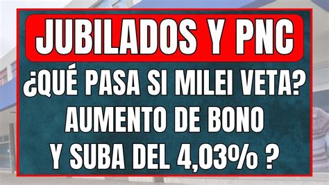 Milei Vetara La Ley Que Va A Pasar Aumenta El Bono Aumento Del 4 03