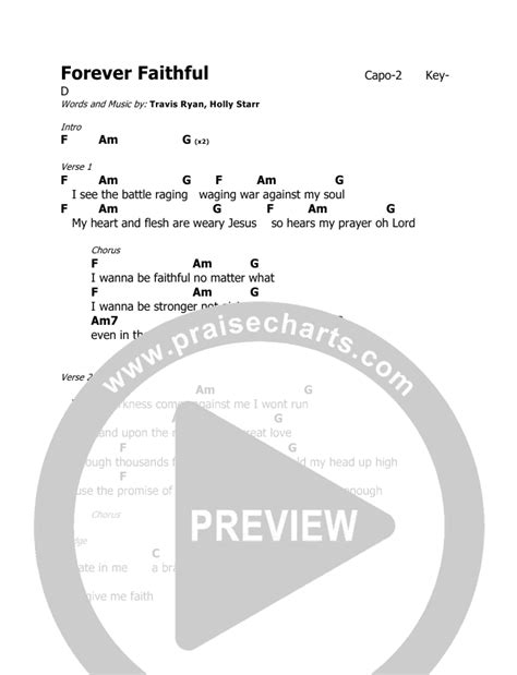 Forever Faithful Chords PDF (Holly Starr) - PraiseCharts