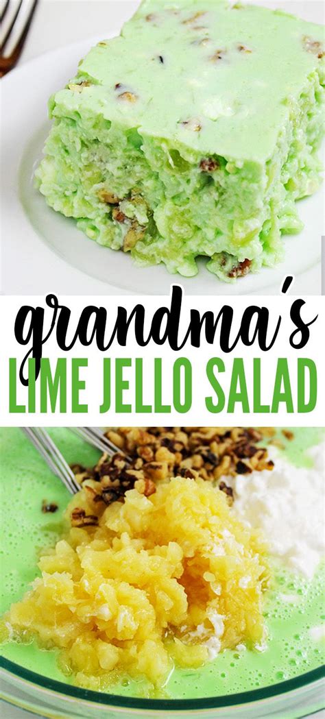 Grandma S Lime Green Jello Salad Recipe With Cottage Cheese And Pineapple Recipe Jello Salad