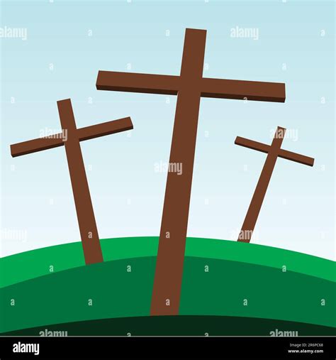 Vector Illustration Of Three Crosses Stock Vector Image Art Alamy