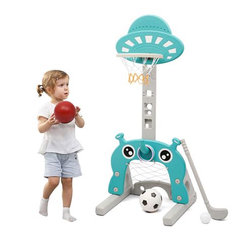 Basketball Hoop for Kids 4 in 1 Sports Activity Center Grow-to-Pro ...