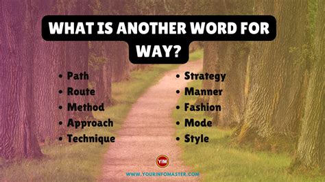 What is another word for Way? | Way Synonyms, Antonyms and Sentences - Your Info Master