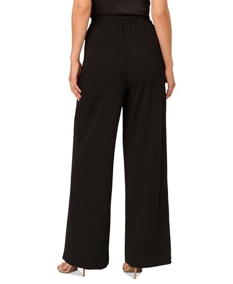 Adrianna Papell Womens Embellished Crepe Straight Leg Pants Macys