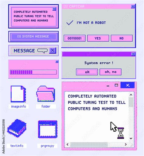 Old User Interface Windows Retro Message Box With Buttons Vaporwave