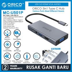 Promo Orico Type C Hub Gbps Usb Pd Vga Rj Sd Tf Aux Pw