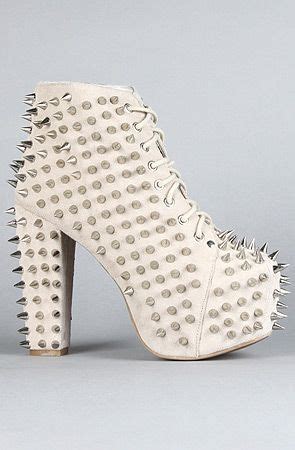 JEFFREY CAMPBELL The Spike Lita Shoe In Nude Suede And Silver LITA SPIKE NUD Karmaloop