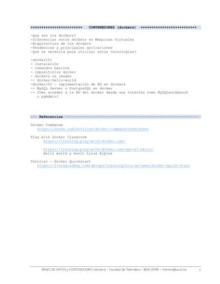 Docker Dockers Y Bases De Datos Db Pdf
