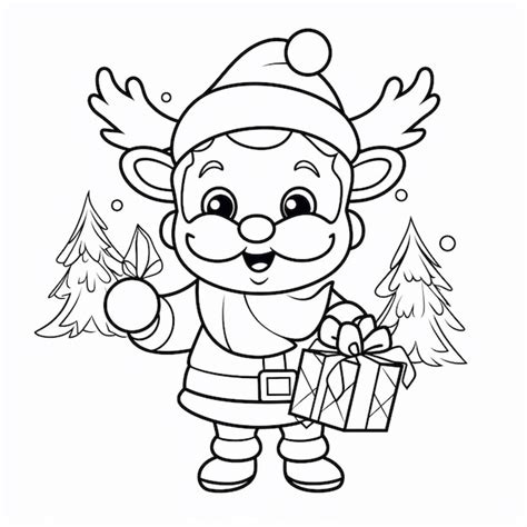 Premium Photo A Cartoon Santa Claus Holding A Present In His Hand