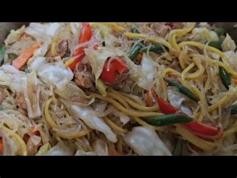 Simpleng Luto Ng Pancit Bihon With Canton Youtube