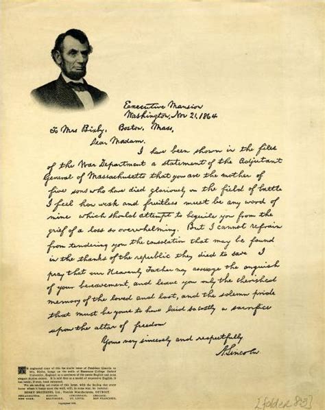 Did You Know Legend Says On Nov 21 1864 Lincoln Wrote To A Civil War