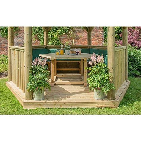 Forest 3 6m Hexagonal Wooden Pressure Treated Garden Gazebo With