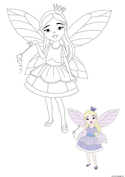 Fairy Princess Coloring page Printable