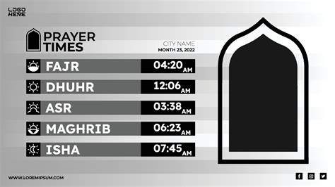 modern islamic prayer time schedule banner template 7955989 Vector Art ...