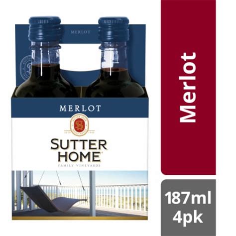 Sutter Home Merlot California Red Wine 4 Bottles 187 Ml 4 Bottles