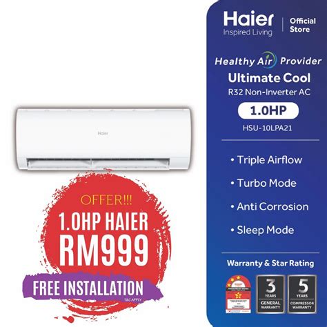 Free Installation Haier Hp R Air Cond Hsu Lpa Series Non