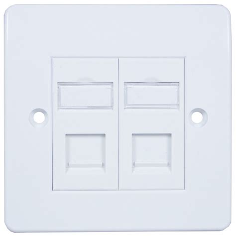 Cat6a Ftp Rj45 Loaded Office Style Faceplates — Datazonedirect