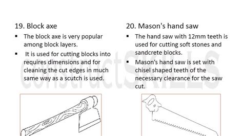 Masonry Tools And Their Uses With Pictures - PictureMeta