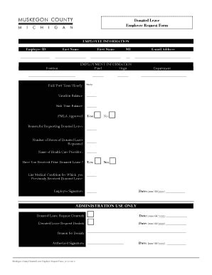 Fillable Online Co Muskegon Mi Donated Leave Employee Request Form