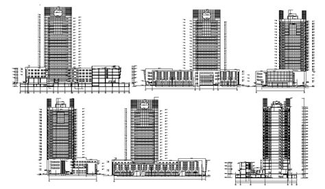 High Rise Elevation Of Building Dwg File Cadbull