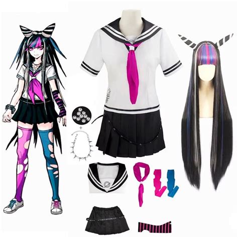 Super Danganronpa 2 Mioda Ibuki Cosplay Traje Conjunto Completo Topos