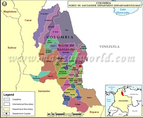 Mapa de Norte de Santander | Norte de Santander Colombia Mapa