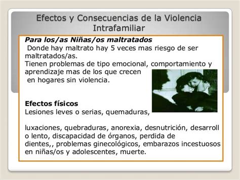 Efectos Y Consecuencias De La Violencia Intrafamiliar