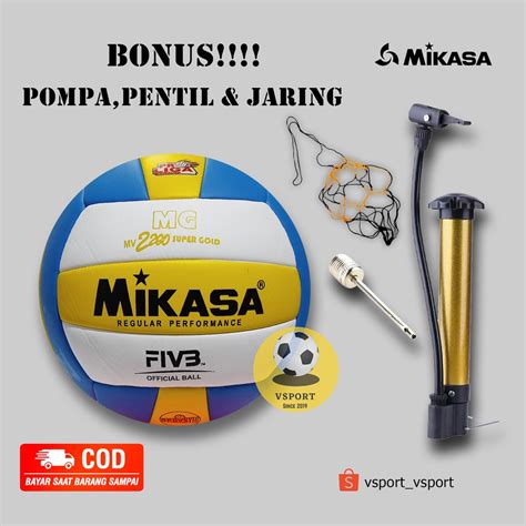 Jual BOLA VOLI MV2200 SUPER GOLD MT1L GRATIS POMPA COP BOLA DAN JARING