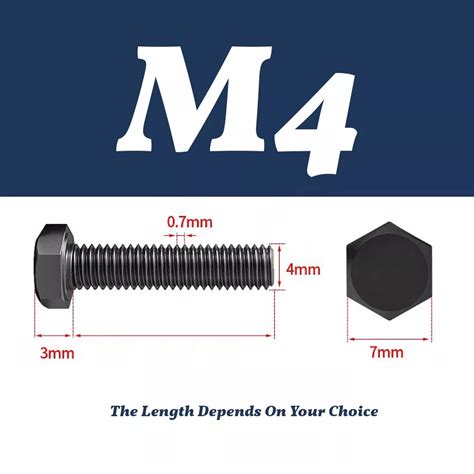 M Din Hex Head Fully Threaded Set Screw Grade Bolt Black