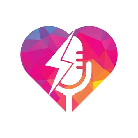 Premium Vector Podcast Thunder Heart Shape Concept Vector Logo Design