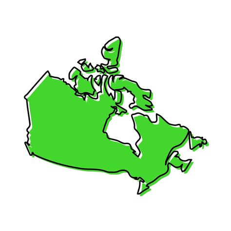 Simple Outline Map Of Canada Stylized Line Design 21808025 Vector Art At Vecteezy