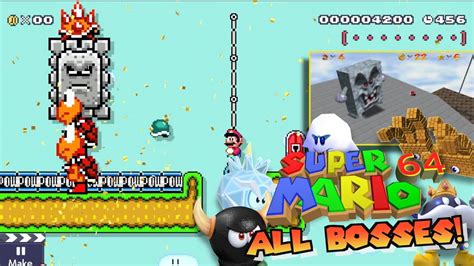 Every Mario 64 Boss Recreated In Mario Maker 2 Youtube