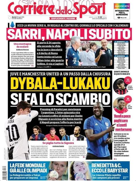 Corriere Dello Sport Italia Martes 30 De Julio De 2019 Infobae