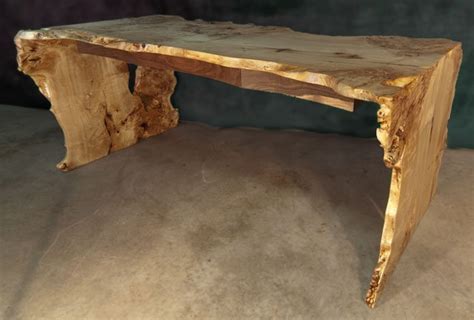 Black Poplar Burl Desk with Claro Walnut Drawers