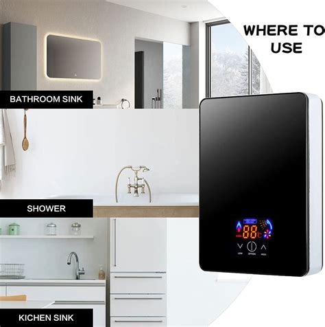 Miumaeov Tankless Water Heater Electric V W Instant Hot Water Heater On Demand Shower