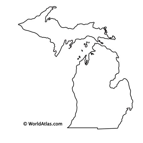 Printable Outline Map Of Michigan