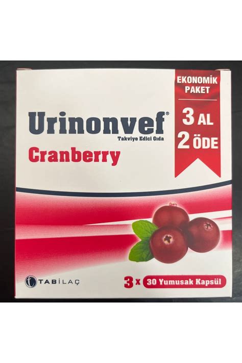 Urinonvef Cranberry 30 Yumuşak Kapsül 3 Kutu Fiyatı, Yorumları - Trendyol