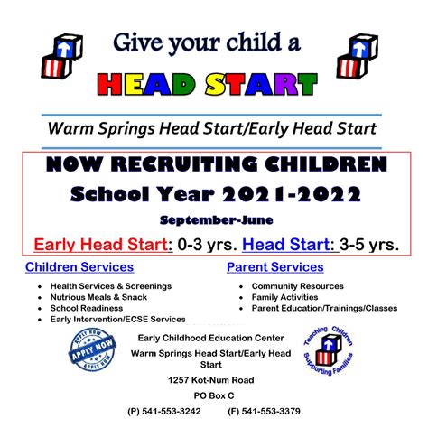 Early Head Start Calendar