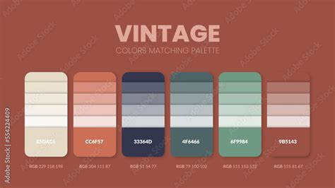 Vetor De Color Palette In Vintage Style Colour Theme Collections Color