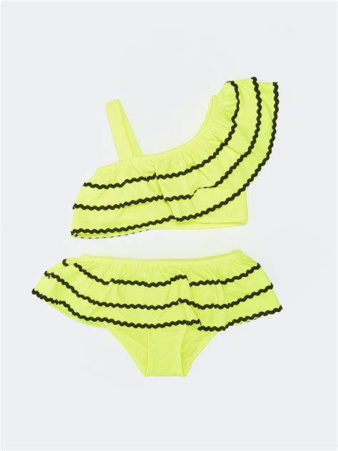 Sari Esnek Kuma Tan F Rf Rl K Z Ocuk Bikini S Z J H Lcw