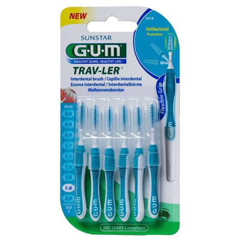 Gum cepillo interdental 1614 Trav ler cónico 1 6 MM 6 U